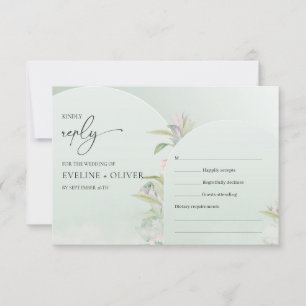 Cartons Réponse Arc boho moderne roux vert poussiéreux eucalyptus