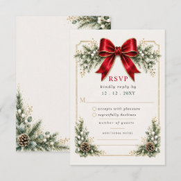 Cartons Réponse Arc Botanique Floral Hiver Noël Mariage