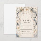 Cartons Réponse Arc de mariage céleste élégant (Devant / Derrière)