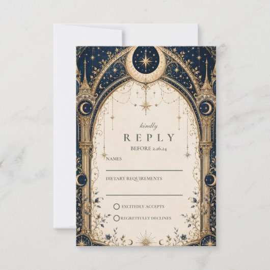 Cartons Réponse Arc de mariage céleste enchanteur (Devant)