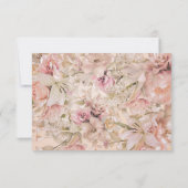 Cartons Réponse Arc de monogramme floral rose romantique (Dos)