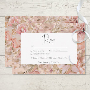 Cartons Réponse Arc de monogramme floral rose romantique