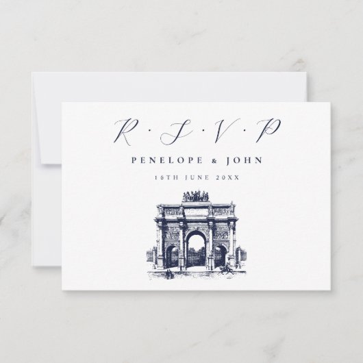 Cartons Réponse Arc de Triomphe Illustration Destination Mariage (Devant)
