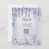 Cartons Réponse Arc Floral de Lavande Wisteria Code QR de Mariage (Dos)