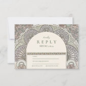 Cartons Réponse Arc floral romantique Enregistrer la date mariage (Devant)