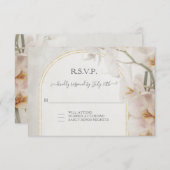 Cartons Réponse Arc géométrique moderne Orchidée rose Floral BOHO (Devant / Derrière)