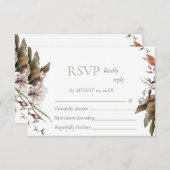 Cartons Réponse Arc Romantique d'automne Mariage floral (Devant / Derrière)
