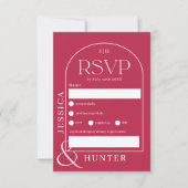 Cartons Réponse Arche boho moderne mariage bold magenta (Devant)