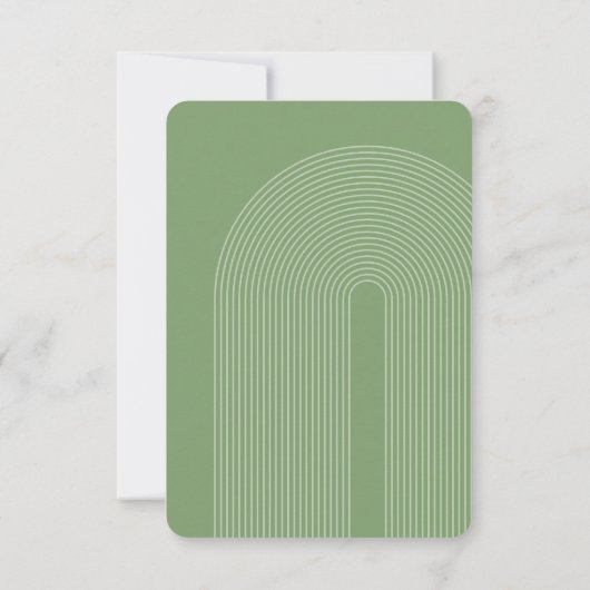Cartons Réponse Arche Boho Vert Sage - Mariage minimal (Dos)