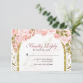 Cartons Réponse Arche en or rose floral Quinceañera (Debout devant)
