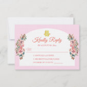 Cartons Réponse Arche fleurie rose blanc mariage chinois double xi (Devant)