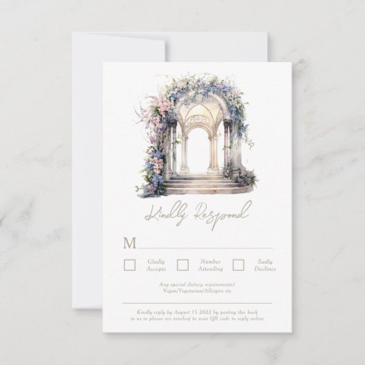 Cartons Réponse Arche florale mariage (Devant)