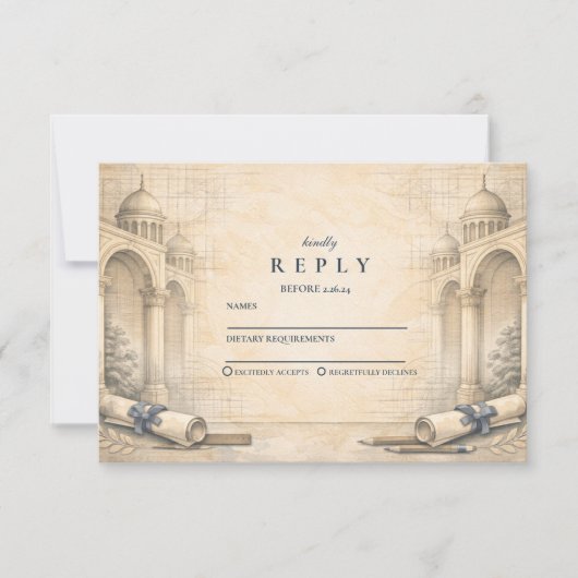 Cartons Réponse Architecture Drafting Tools Graduation (Devant)