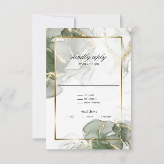 Cartons Réponse Argent doré coupé marbré (Devant)