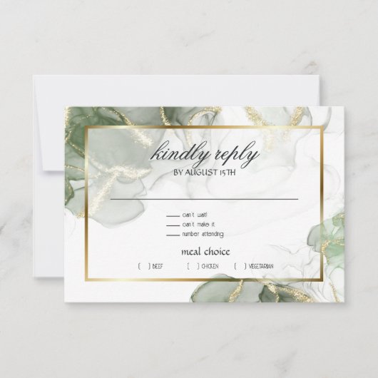 Cartons Réponse Argent doré coupé marbré (Devant)