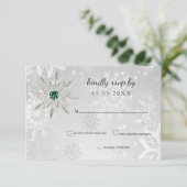 Cartons Réponse argent Emerald Green Flacons de neige mariage d'hi (Debout devant)