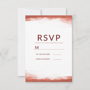 Cartons Réponse Argile Brun Rouille Rouge Aquarelle Mariage Modern