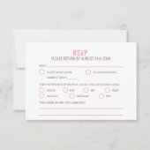 Cartons Réponse art botanique nénuphar rose violet bleu mariage (Devant)