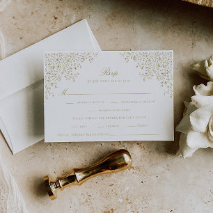 Cartons Réponse Art de ligne florale vintage en or antique