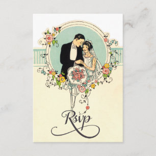 Cartons Réponse Art Déco Chic Mariage Mariée et Mariage de chambre