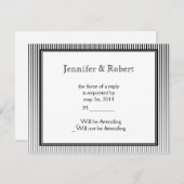 Cartons Réponse Art Déco Elegant noir et blanc bande (Devant / Derrière)