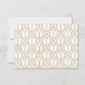 Cartons Réponse Art Déco Gatsby 1920 Mariage White Gold QR Code (Dos)