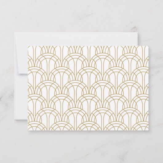 Cartons Réponse Art Déco Gatsby 1920 Mariage White Gold QR Code (Dos)