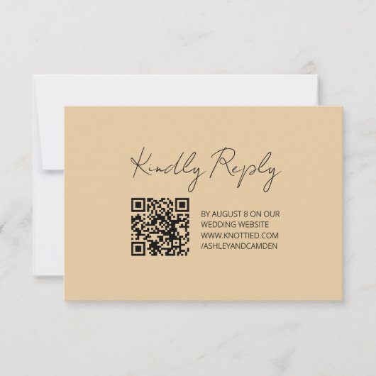 Cartons Réponse Art Deco Gold Frame QR Code Wedding Response Card (Devant)