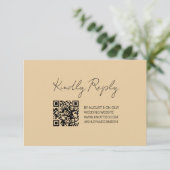 Cartons Réponse Art Deco Gold Frame QR Code Wedding Response Card (Debout devant)