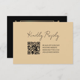 Cartons Réponse Art Deco Gold Frame QR Code Wedding Response Card