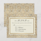 Cartons Réponse Art Déco Nouveau Faux Or Floral Dentelle Damas (Devant / Derrière)