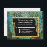 Cartons Réponse Art Déco Peacock Glam Old Hollywood Regency<br><div class="desc">Parties scintillant dorée très glamour, cadre Art Déco avec plumes de paon collé et paons. Un merveilleux mélange de style ancien et de design graphique moderne audacieux et coloré. IMPORTANT : Il s'agit d'une image imprimée à plat, il n'y a pas d'éléments de parties scintillant métallique or. PALETTE DE COULEUR :...</div>