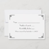 Cartons Réponse Art déco vintage Nouveau Noir Blanc (Dos)