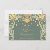 Cartons Réponse Art nouveau botanique d'or (Devant)