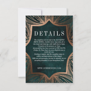 Cartons Réponse Art Nouveau faux bronze DÉTAILS insert card