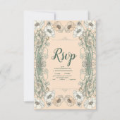 Cartons Réponse Art Nouveau Floral mariage (Devant)