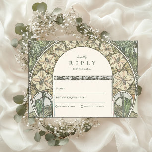 Cartons Réponse Art nouveau floral mariage de verdure