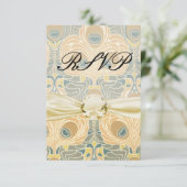 Cartons Réponse art nouveau paon (Debout devant)