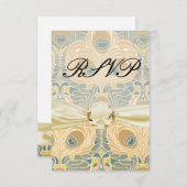 Cartons Réponse art nouveau paon (Devant / Derrière)