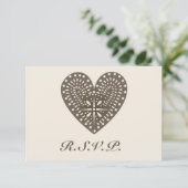 Cartons Réponse Art populaire rustique inspirée Mariage de coeur R (Debout devant)