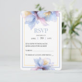 Cartons Réponse Artistic Pastel Botanical Florals Wedding (Debout devant)