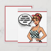 Cartons Réponse Assistant rétro Pinup_ Smart (Devant / Derrière)