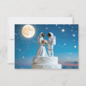 Cartons Réponse Astronautes sur un gâteau de mariage (Devant)