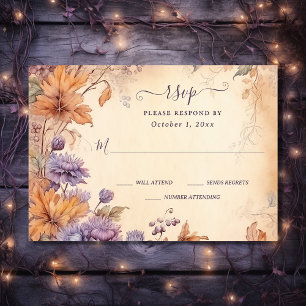 Cartons Réponse Automne dans l'amour Belle automne Fleurs Mariage 