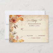 Cartons Réponse Automne dans l'amour Belle automne Fleurs Mariage (Devant)
