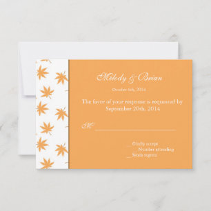 Cartons Réponse Automne de mariage feuille couleur graphique jaune