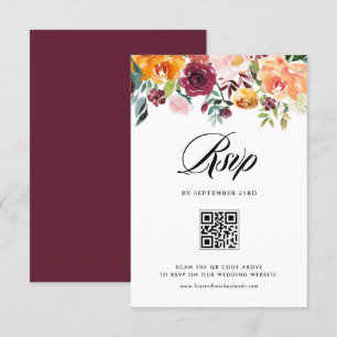 Cartons Réponse Automne fleurit Floral Garland Mariage de automne