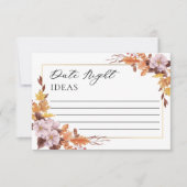 Cartons Réponse Automne Mariage Floral Date Nuit Idées (Devant)