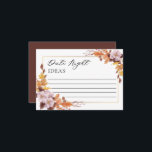 Cartons Réponse Automne Mariage Floral Date Nuit Idées<br><div class="desc">Elégante carte d'idées de nuit à mariage fleuri automne ou automne.</div>