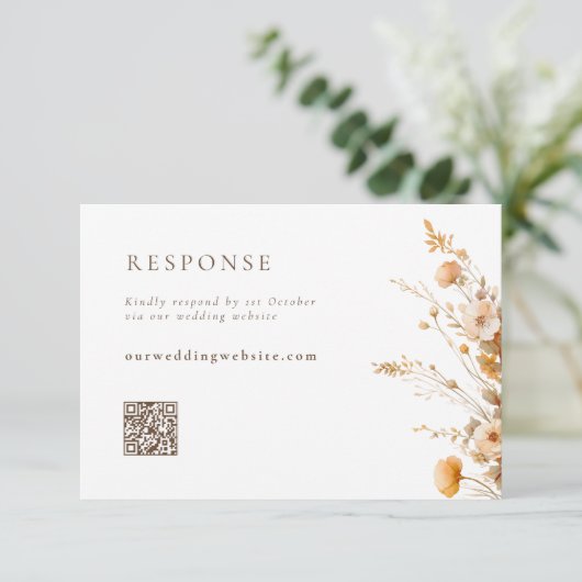 Cartons Réponse Automne Orange et Fleur sauvage Brown QR Codem Mar (Debout devant)
